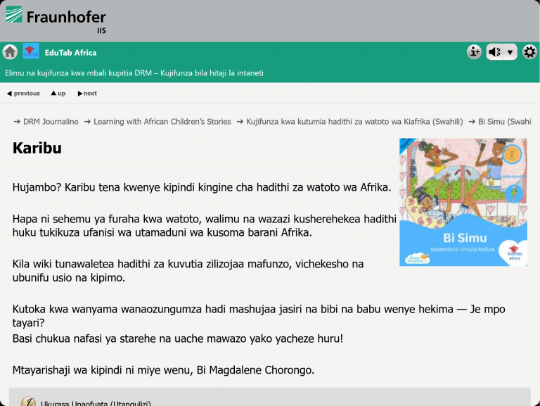 A series of individual screenshots showing how the Edutab DRM demo content is displayed on a tablet device.